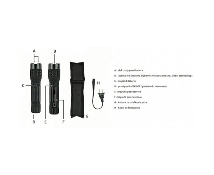 2 в 1 - Фонарь + Шокер Sabre Red GS 2000SF